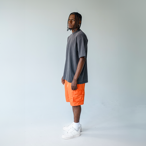 PREMIUM BASIC NYLON CARGO SHORT - ORANGE